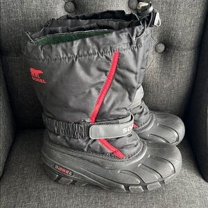 Sorel Black and Red Snow Boots size 4